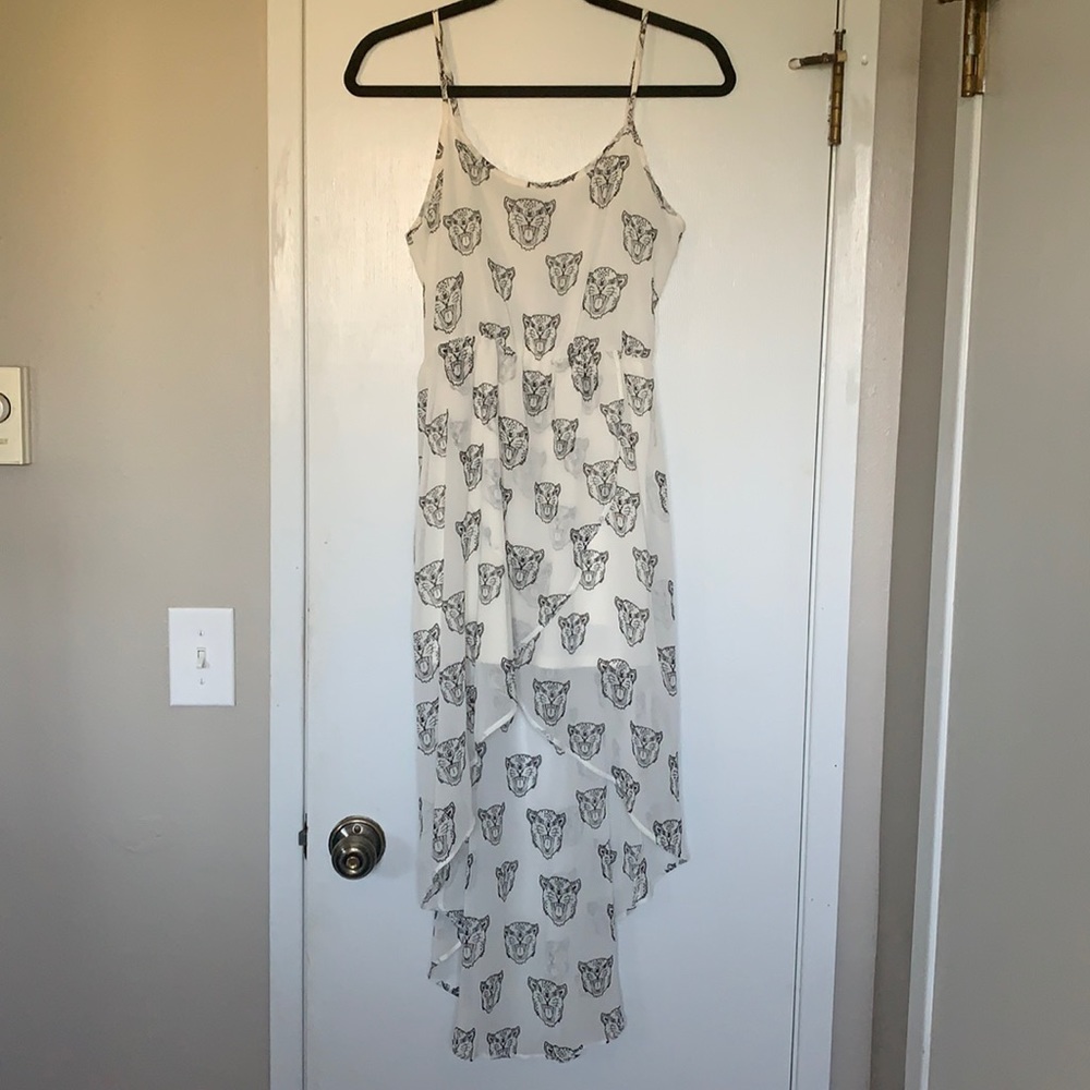 White and black cat/cheetah dress